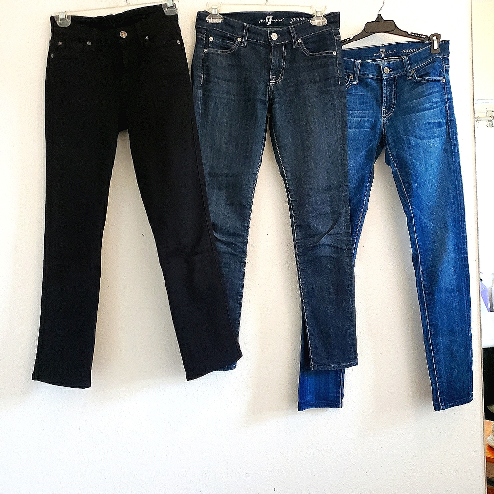 NEW! 3 Pairs Seven for All Mankind Jeans Size 24